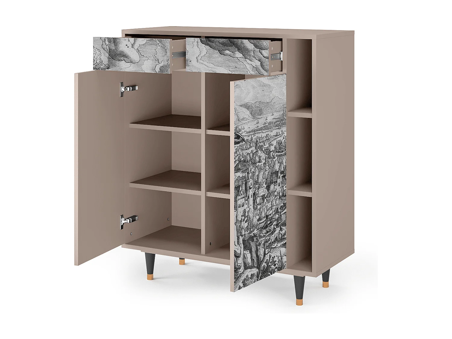 Kredens - 96х110х41 cm - BS6 - Departure, Latte