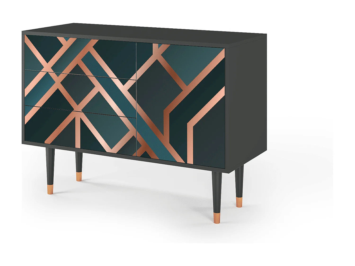 Kredens - 115х84х41 cm - S3 - Bronze Crossroad, Antracyt