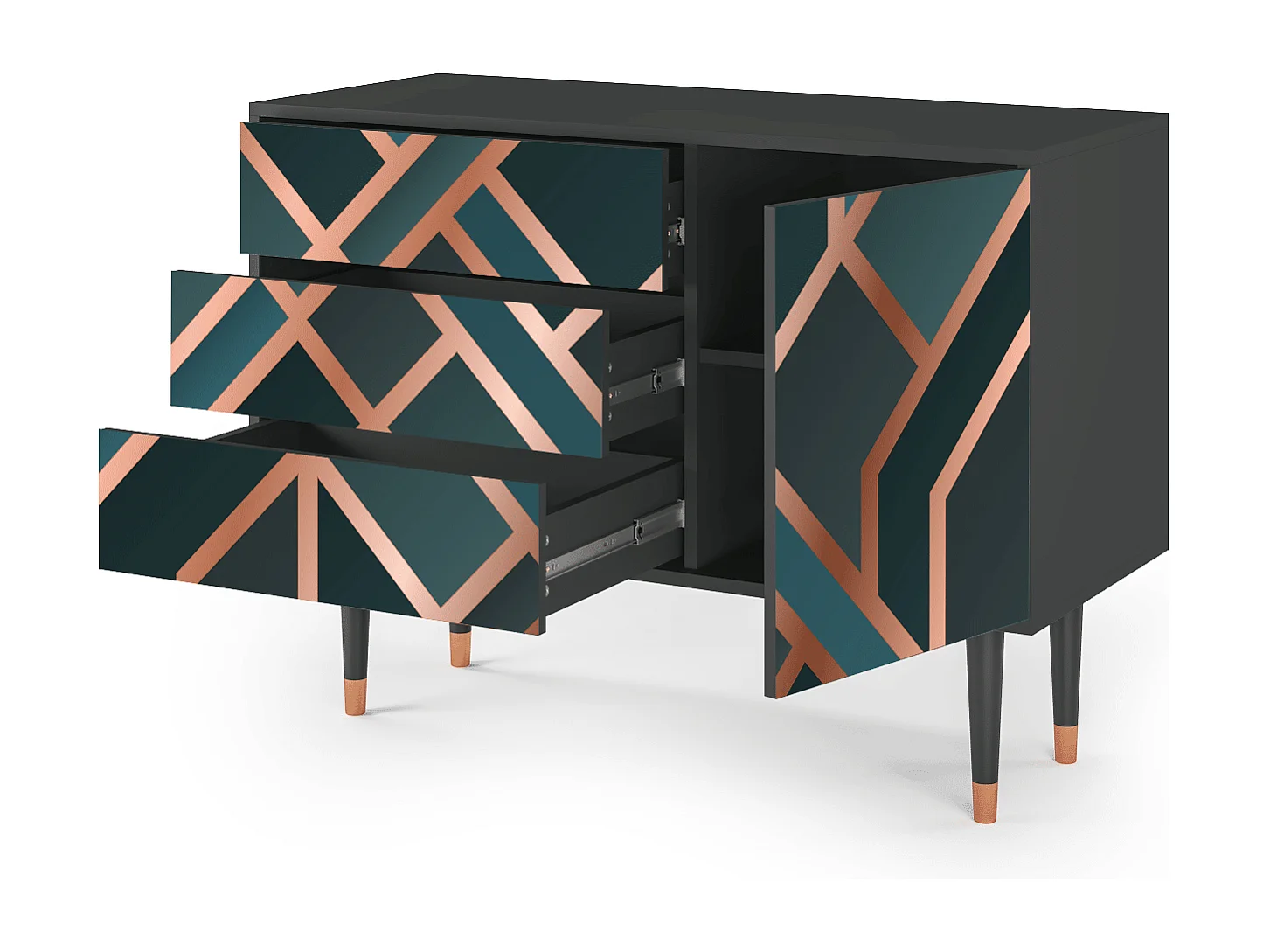 Kredens - 115х84х41 cm - S3 - Bronze Crossroad, Antracyt