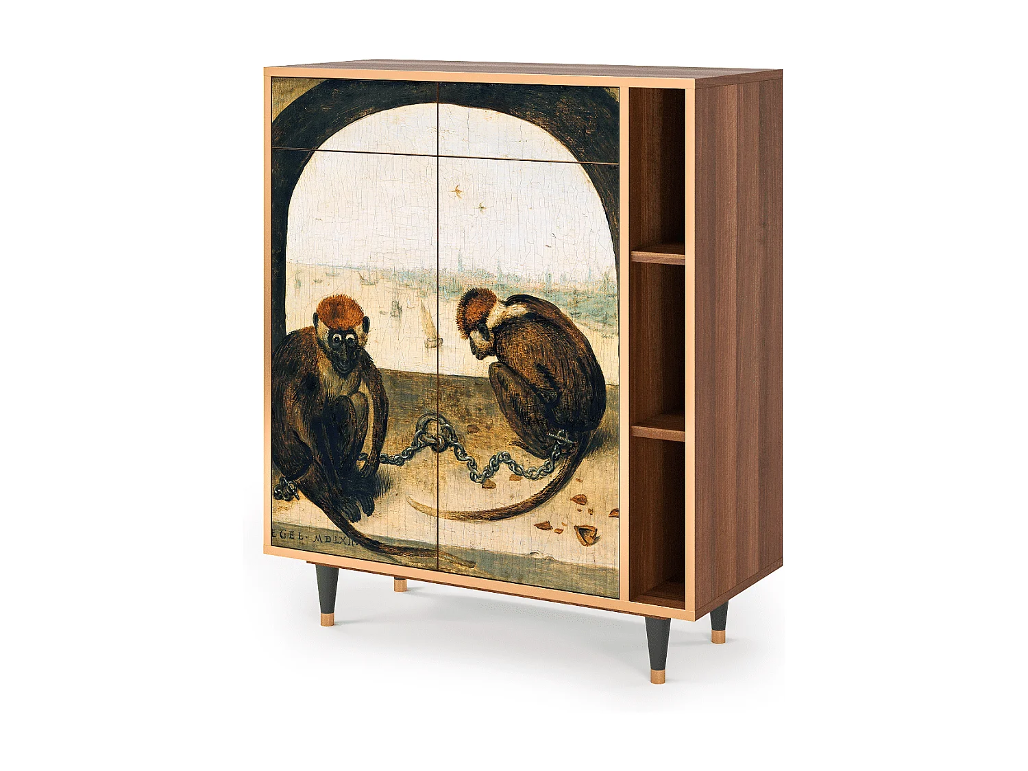 Kredens - 96х110х41 cm - BS6 - Two Monkeys, Orzech