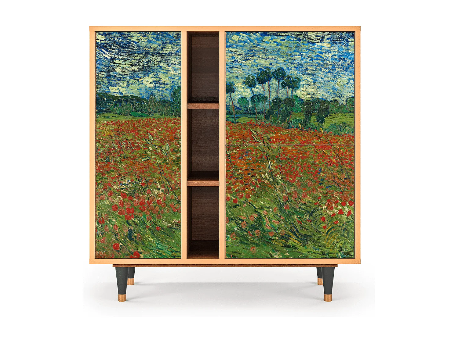 Buffet - 94х96х41 cm - BS5 - Poppy field by van Gogh, Noyer