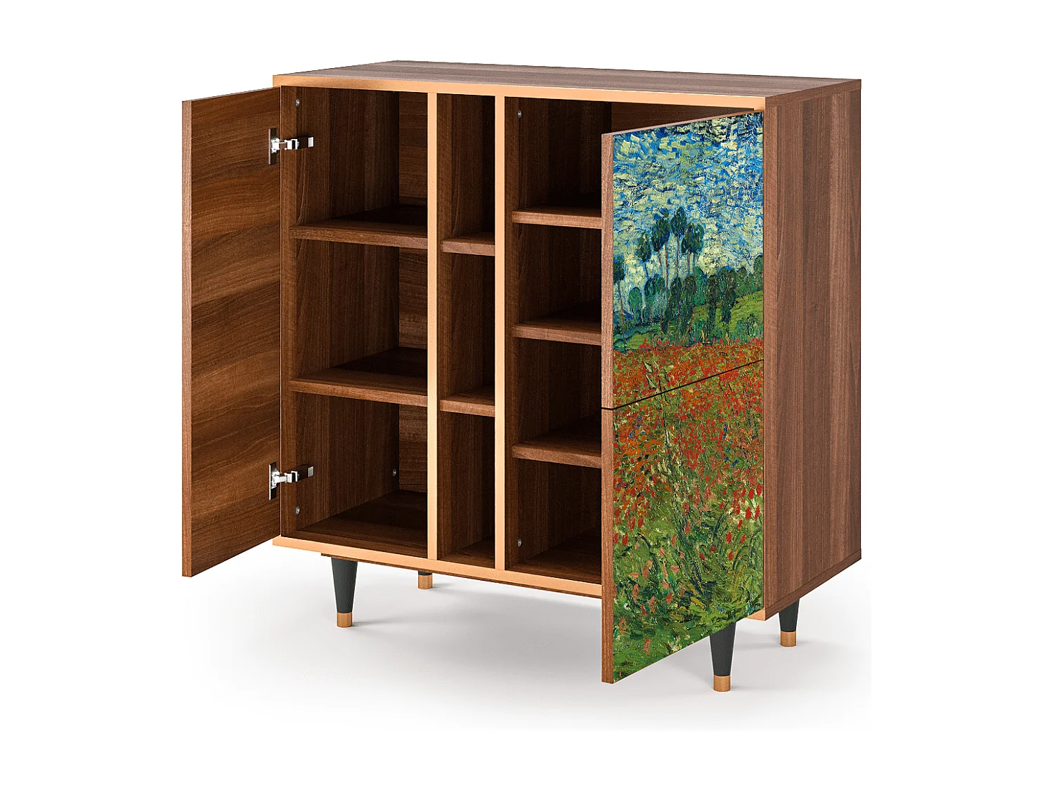 Buffet - 94х96х41 cm - BS5 - Poppy field by van Gogh, Noyer