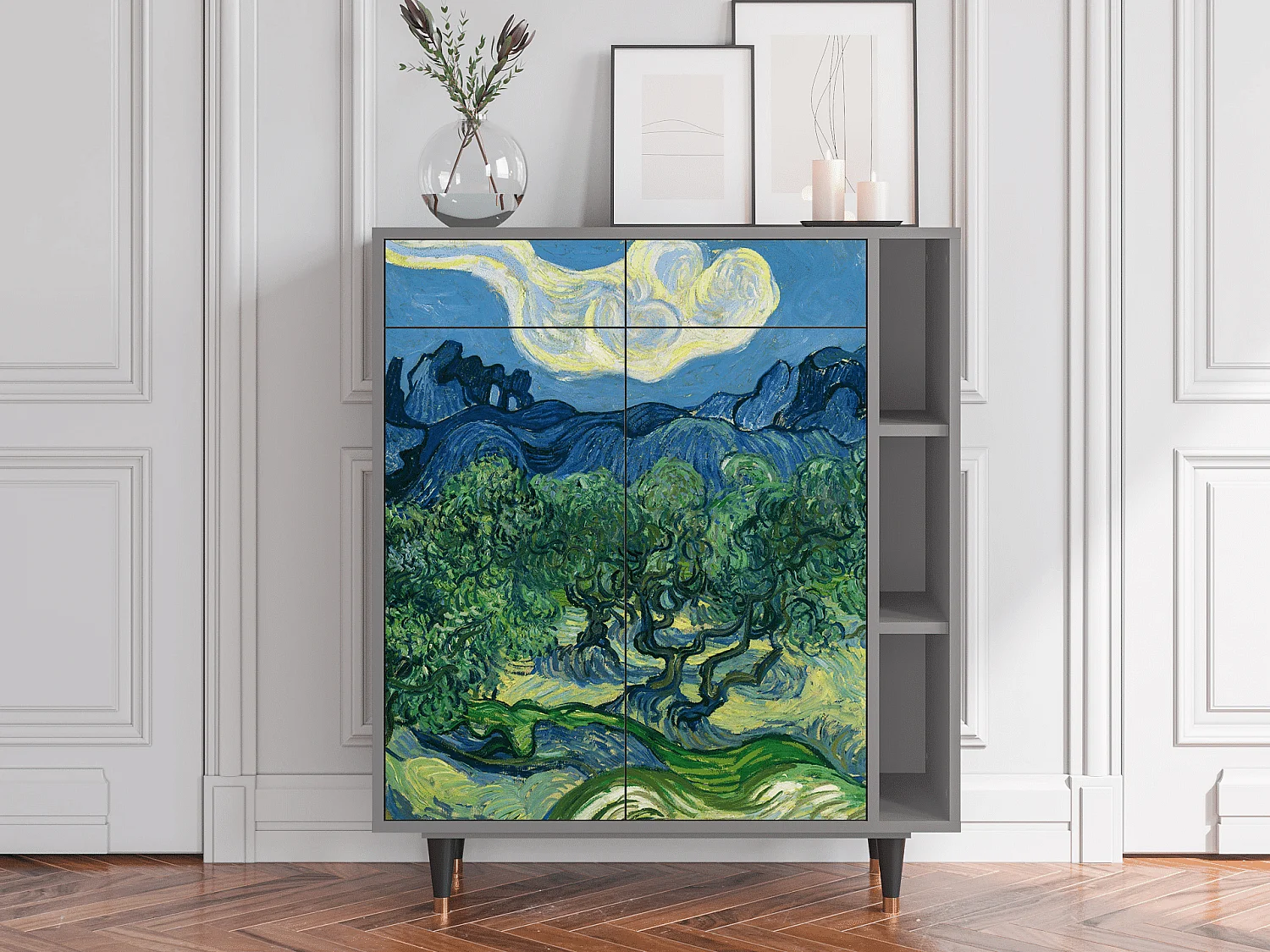 Kredens - 96х110х41 cm - BS6 - The Oil Trees, Szary