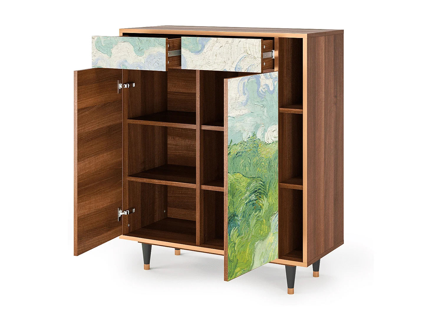 Buffet - 96х110х41 cm - BS6 - Green Wheat Fields, Noyer