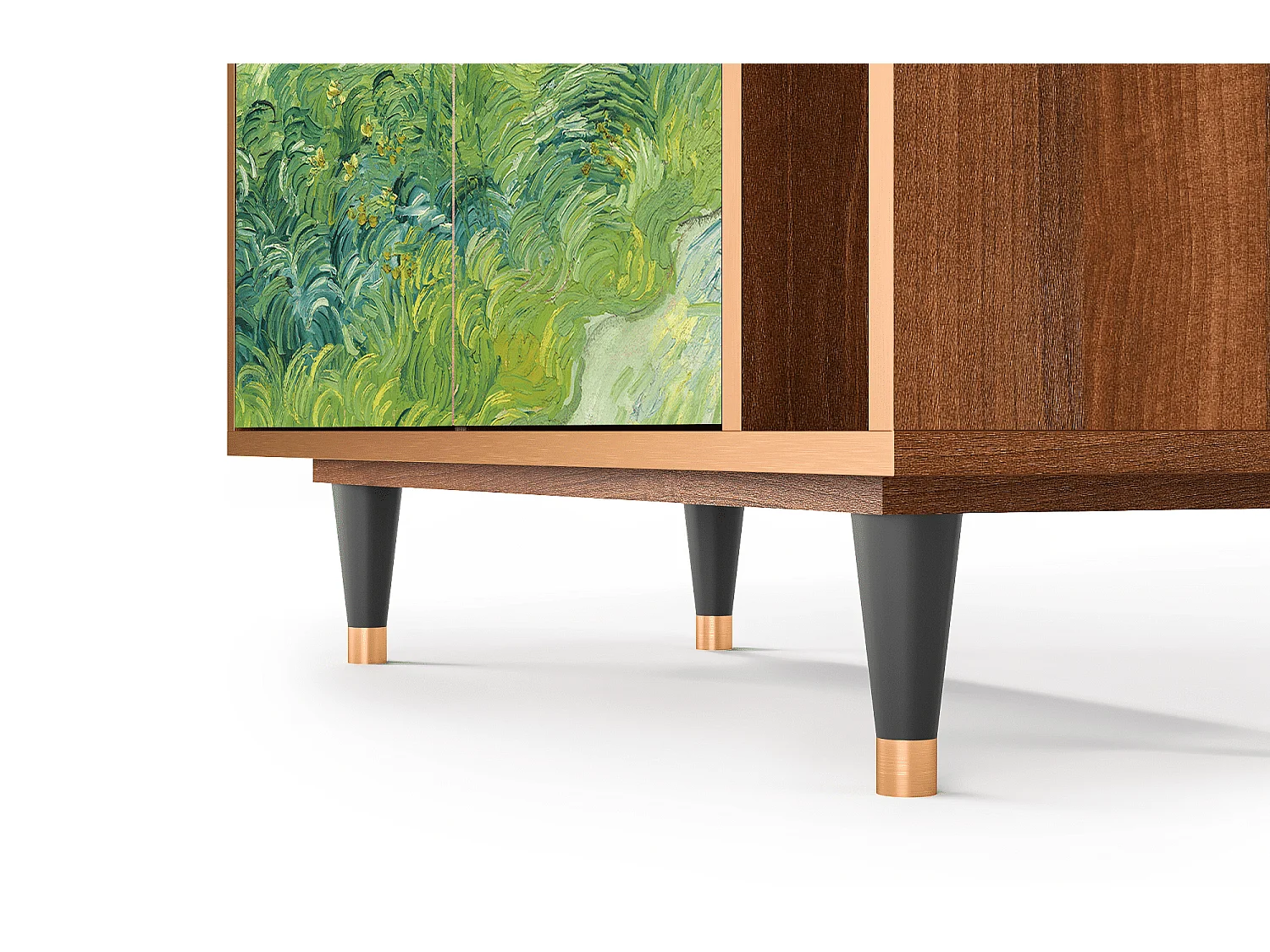 Kredens - 96х110х41 cm - BS6 - Green Wheat Fields, Orzech