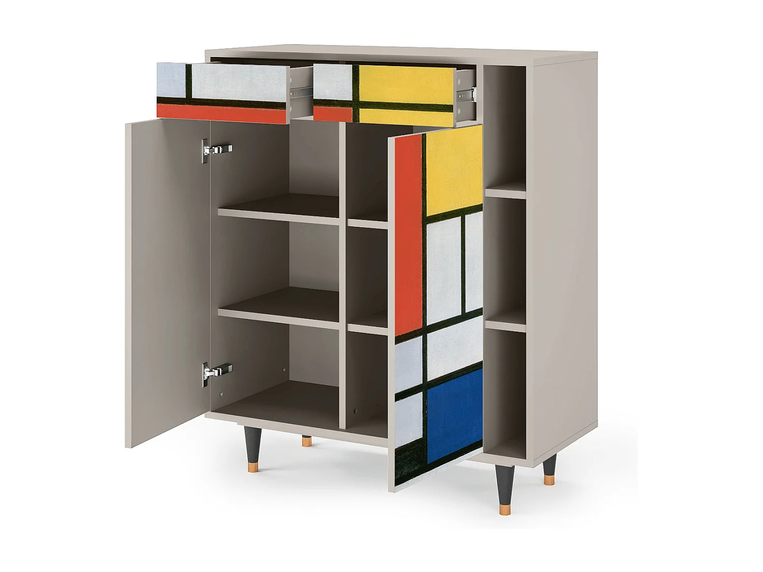 Kredens - 96х110х41 cm - BS6 - Composition, Piaskowy