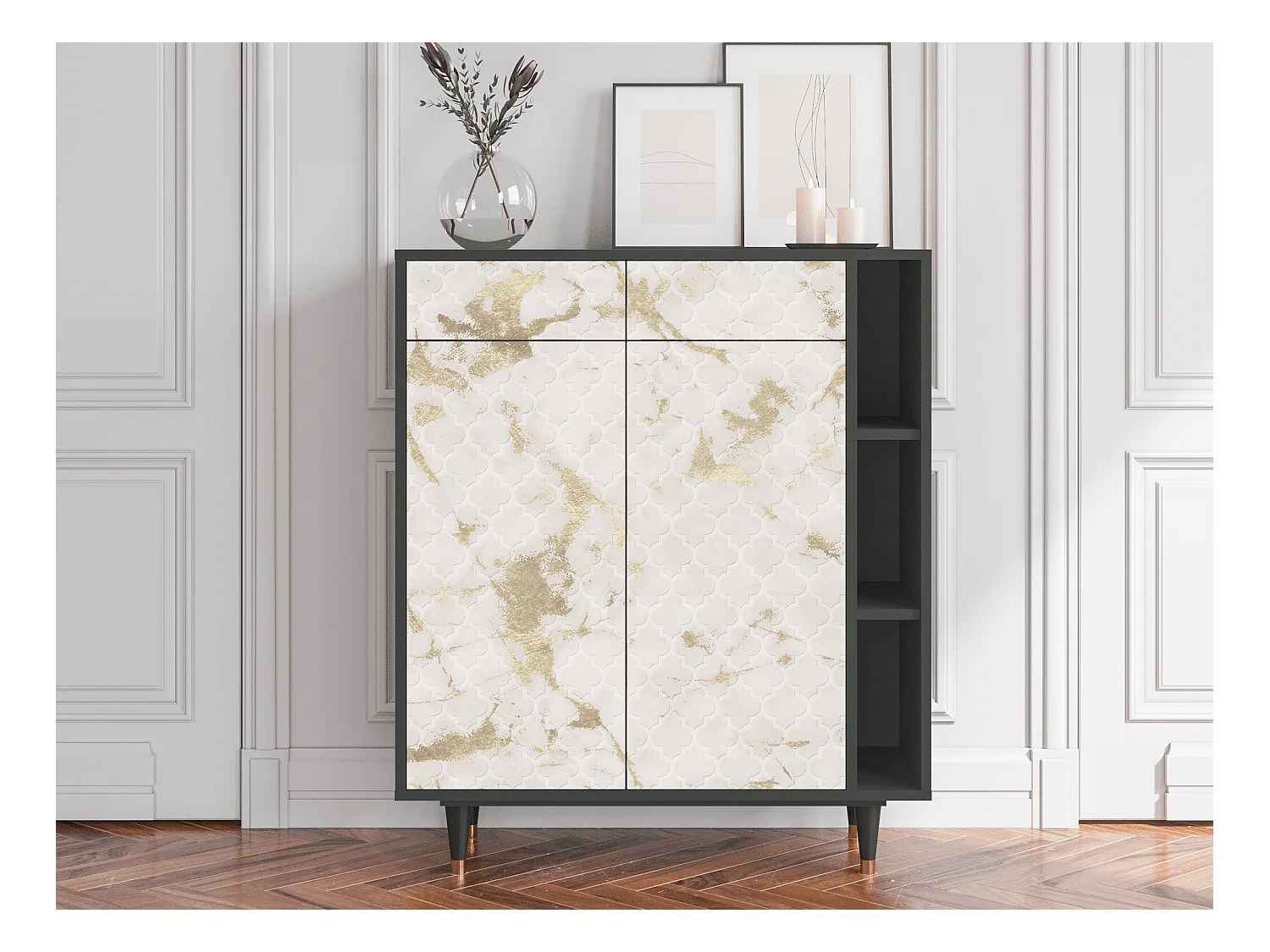Credenza - 96х110х41 cm - BS6 - Sahara desert, Antracite