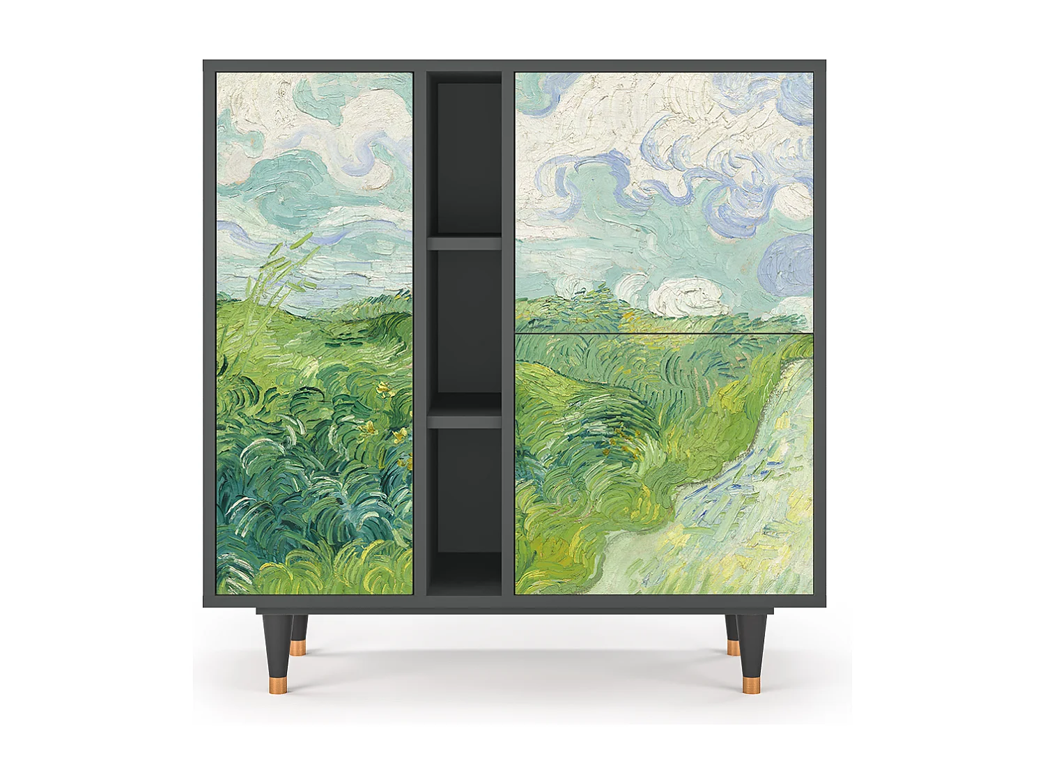 Sideboard - 94х96х41 cm - BS5 - Green Wheat Fields, Anthrazit