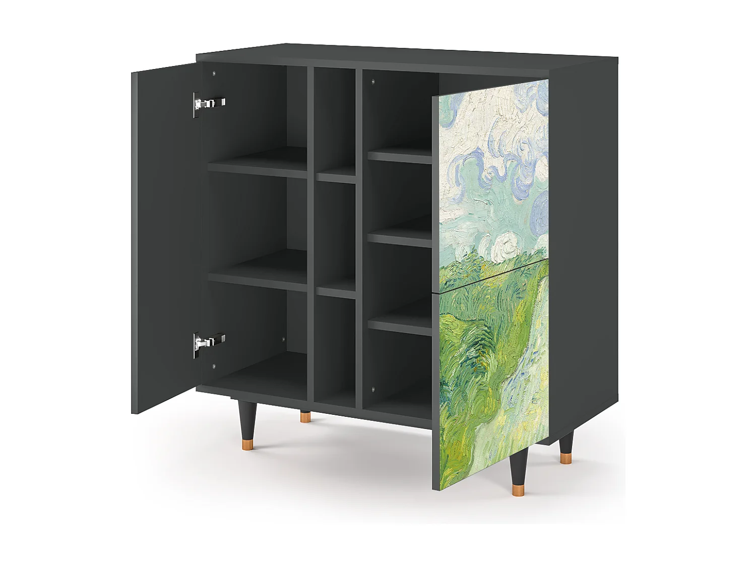 Kredens - 94х96х41 cm - BS5 - Green Wheat Fields, Antracyt