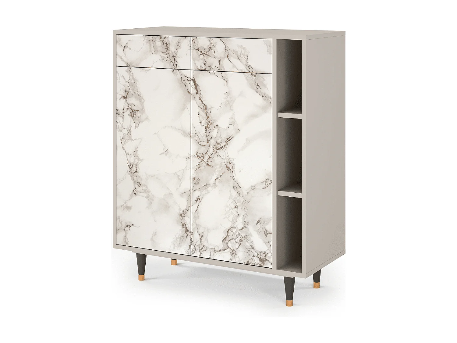 Dressoir - 96х110х41 cm - BS6 - Milk Marble, Zand