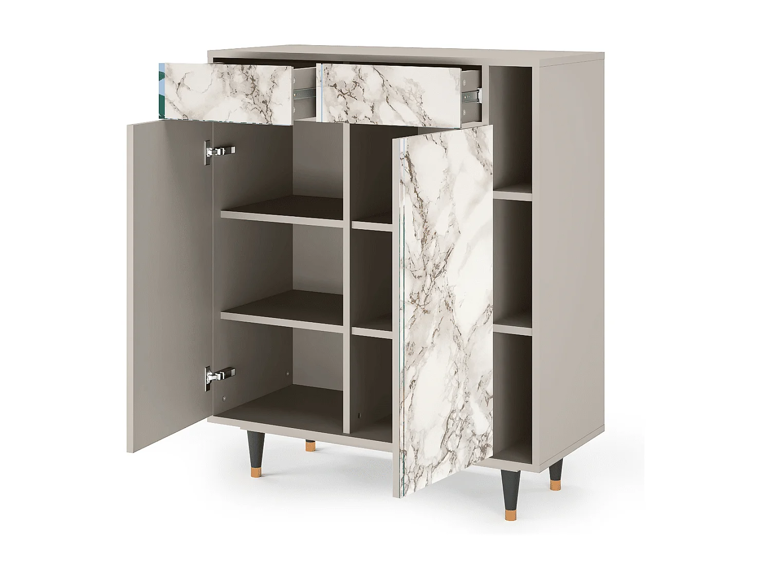 Dressoir - 96х110х41 cm - BS6 - Milk Marble, Zand