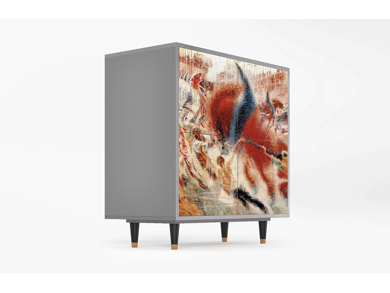 Kredens - 94x96x48 cm - BS3 - The City Rises, Szary