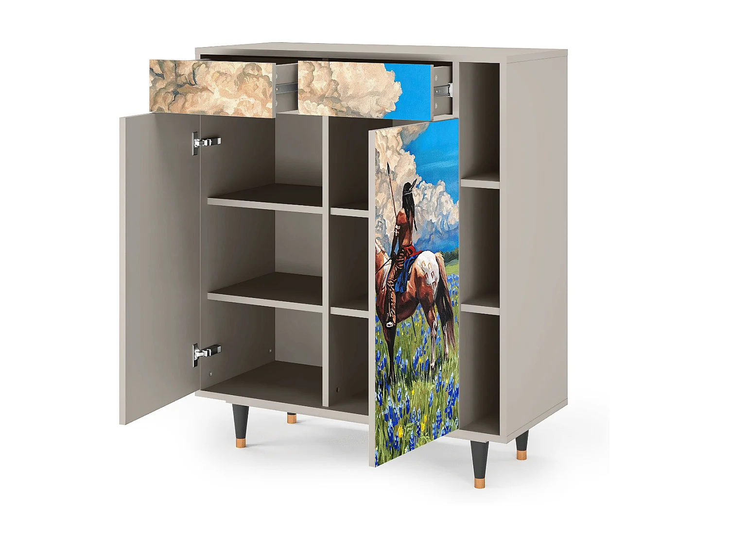 Sideboard - 96х110х41 cm - BS6 - Thunderheads by Dean, Sand