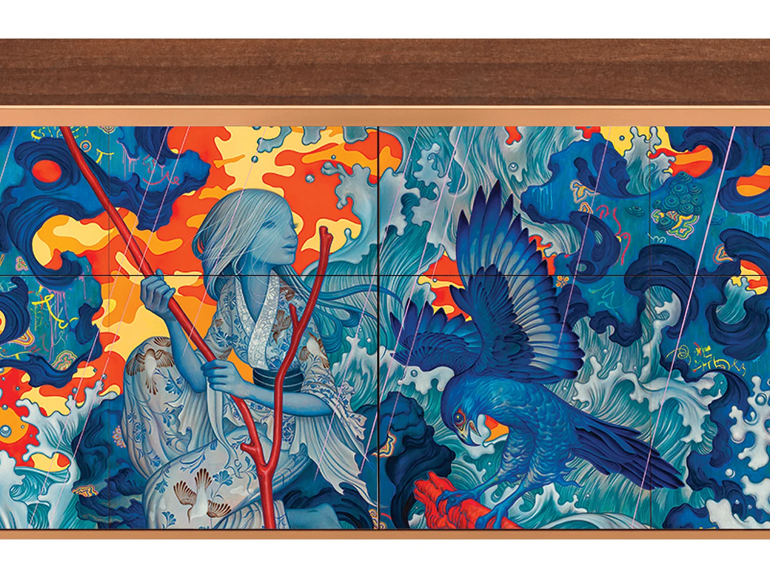 Buffet - 115x85x48 cm - BS4 - The Girl - James Jean, Noyer