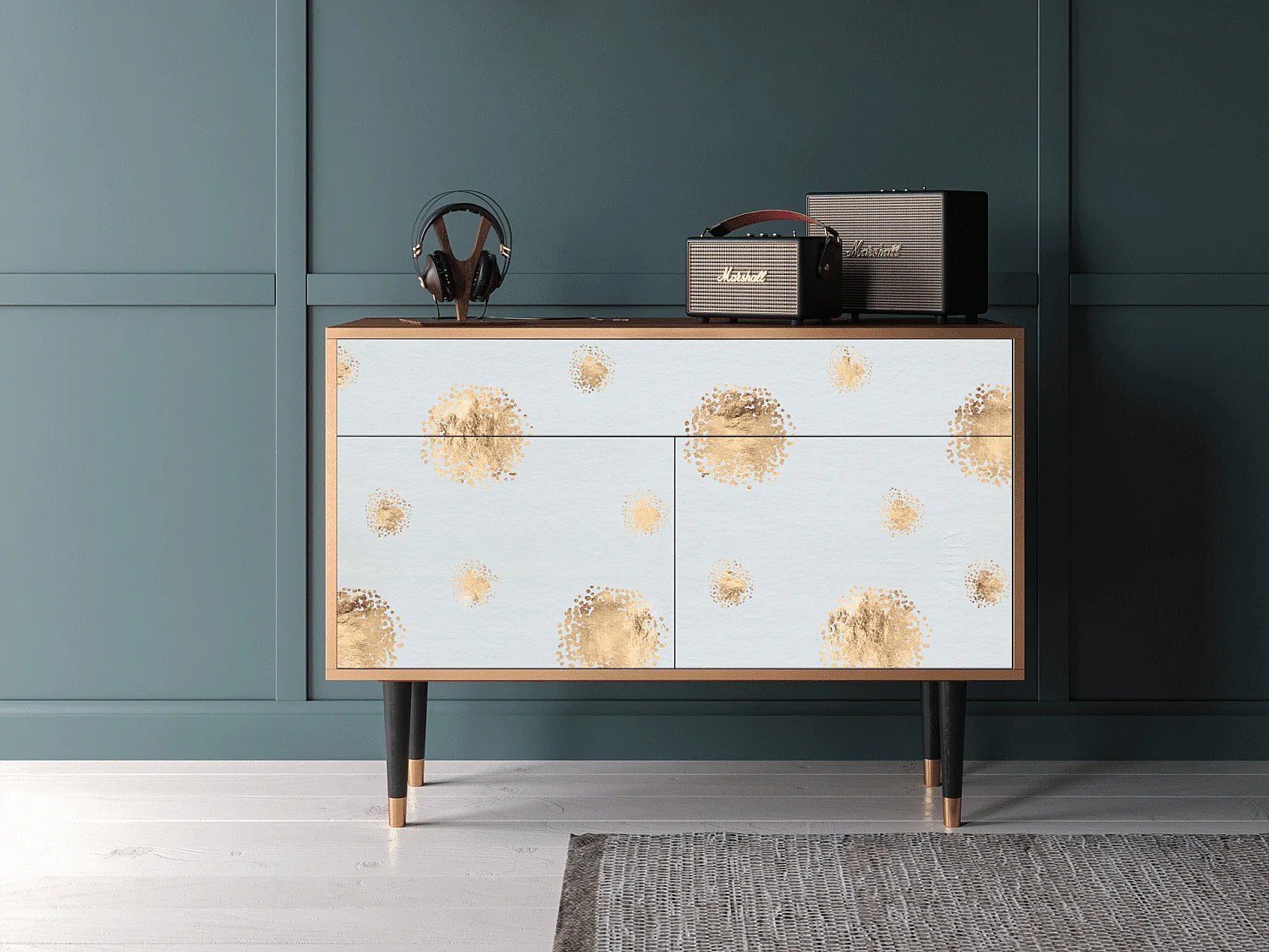 Kredens - 115x85x48 cm - BS4 - Sky Latte, Orzech