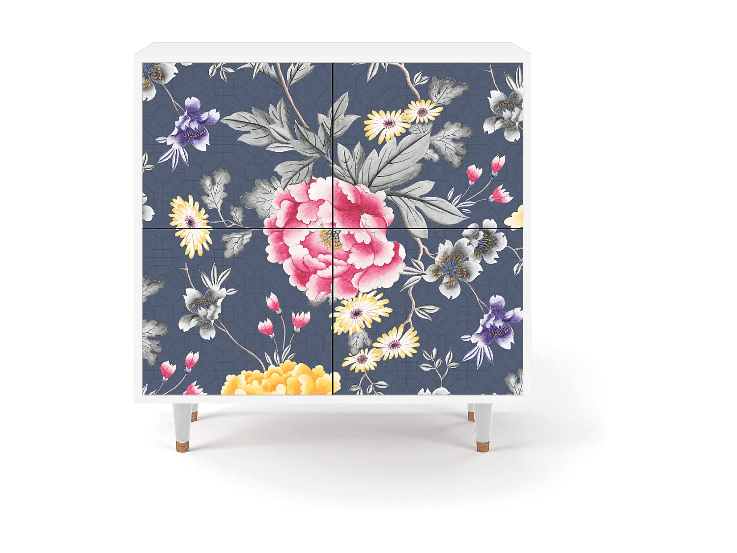 Kredens - 94x96x48 cm - BS3 - Dark Flower Bed, Biały