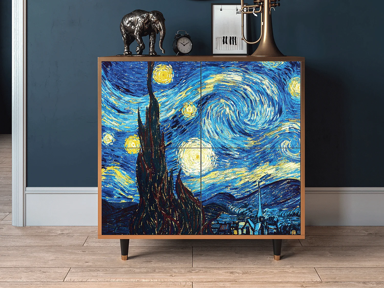 Dressoir - 94x96x48 cm - BS3 - The Starry Night  , Walnoot