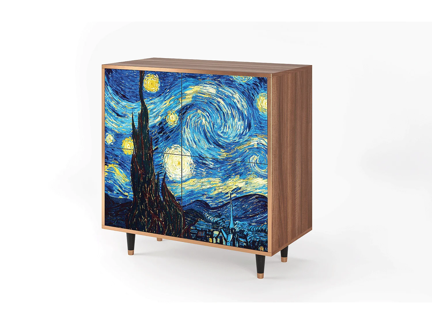 Buffet - 94x96x48 cm - BS3 - The Starry Night  , Noyer