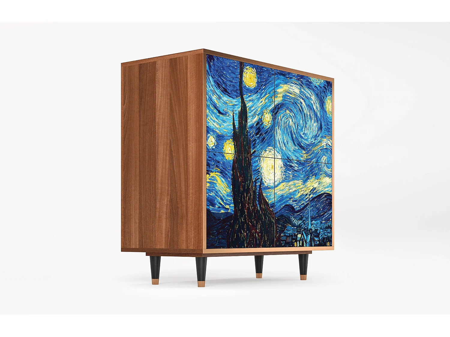 Buffet - 94x96x48 cm - BS3 - The Starry Night  , Noyer