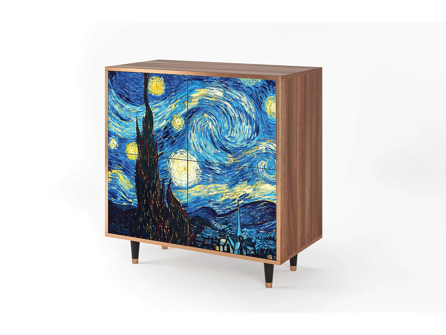 Buffet - 94x96x48 cm - BS3 - The Starry Night  , Noyer
