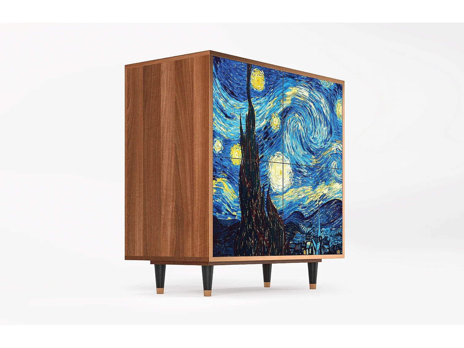 Buffet - 94x96x48 cm - BS3 - The Starry Night  , Noyer
