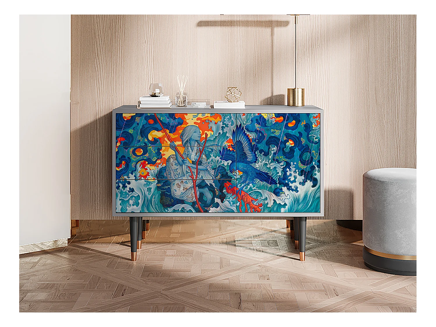Buffet - 115х84х41 cm - S3 - The Girl - James Jean, Gris