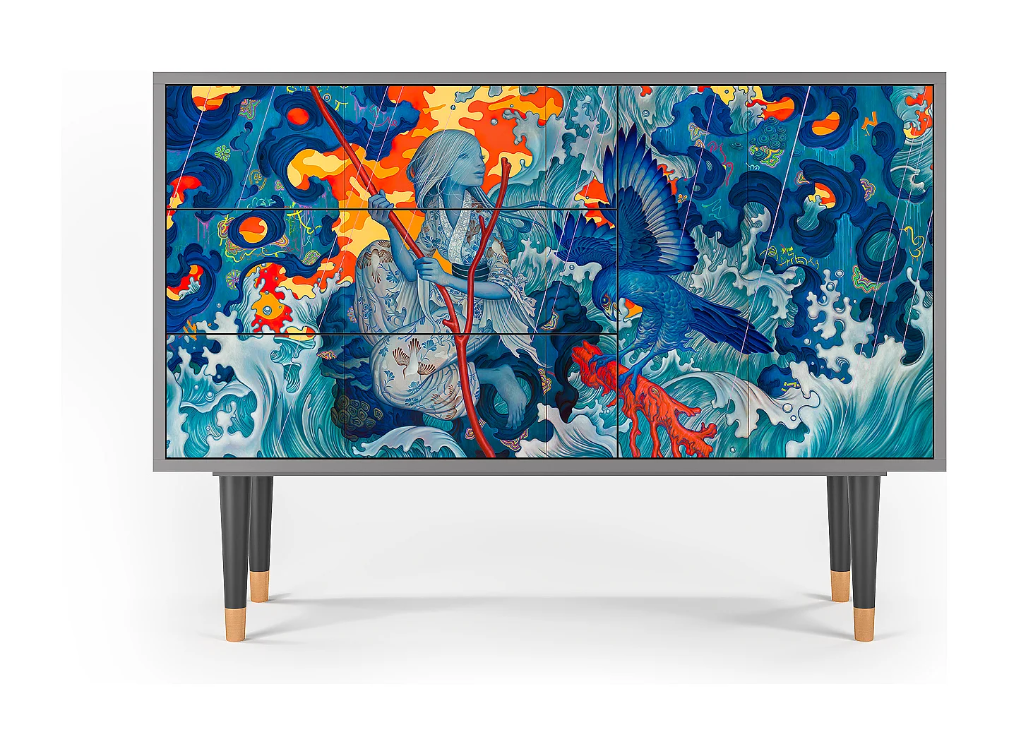 Aparador - 115х84х41 cm - S3 - The Girl - James Jean, Gris