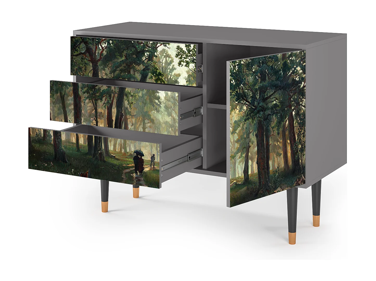 Sideboard - 115х84х41 cm - S3 - The Girl - James Jean, Grau