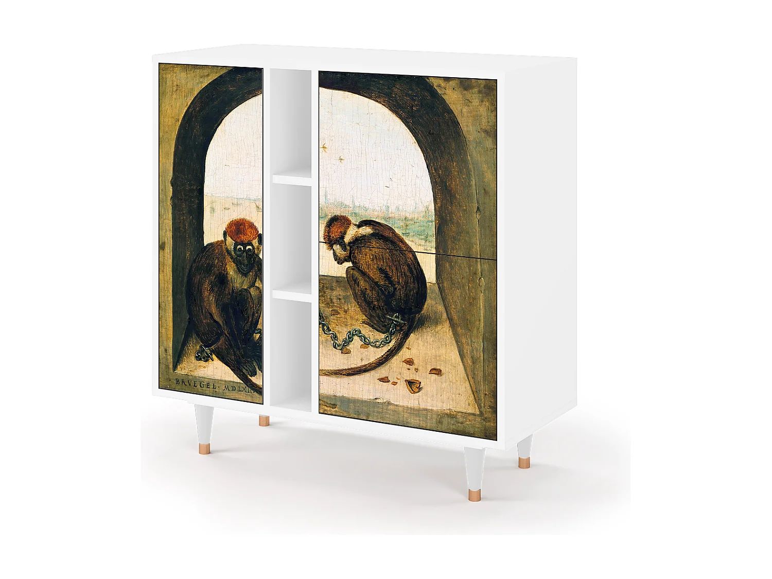 Kredens - 94х96х41 cm - BS5 - Two Monkeys, Biały