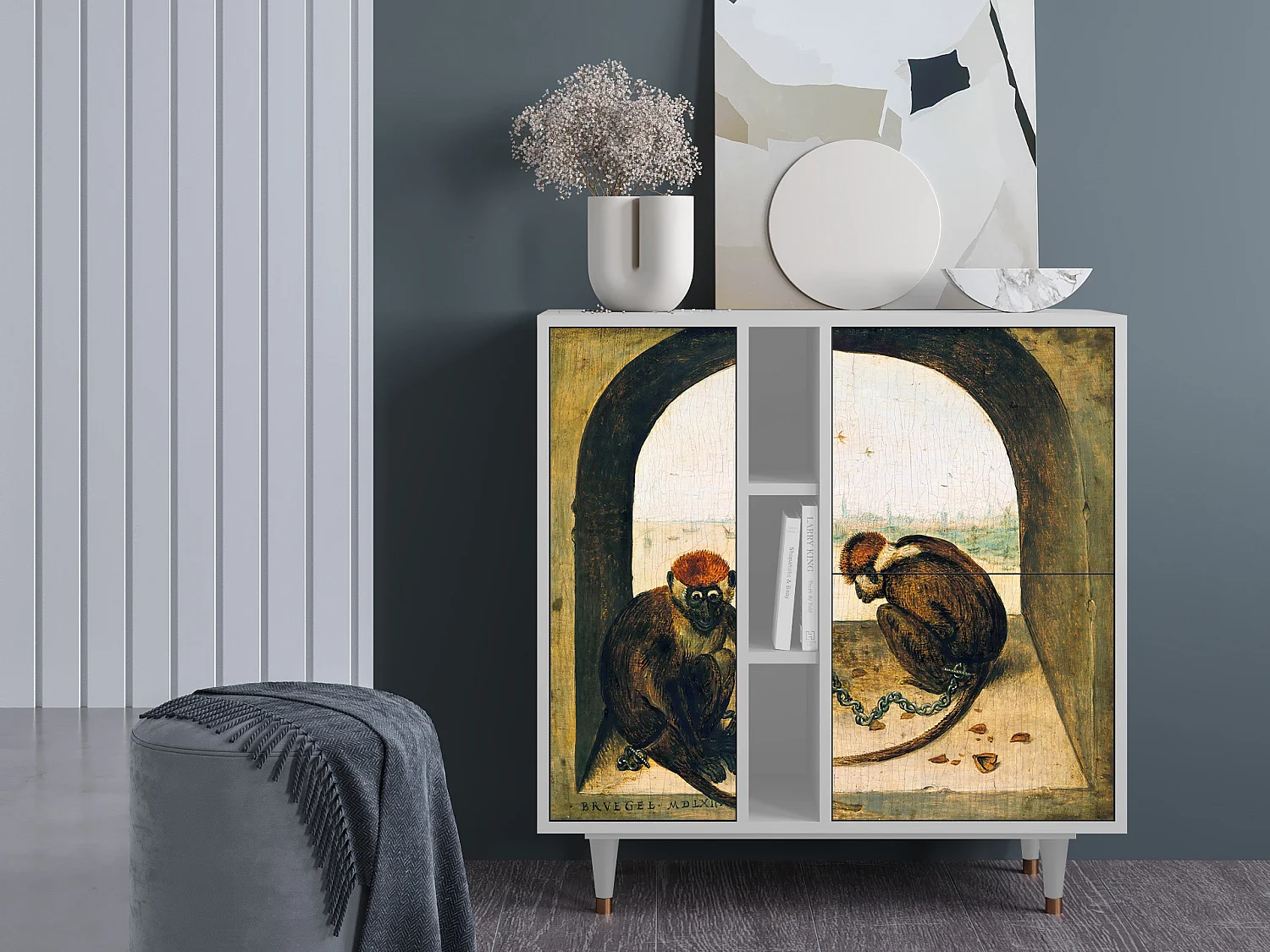 Dressoir - 94х96х41 cm - BS5 - Two Monkeys, Wit