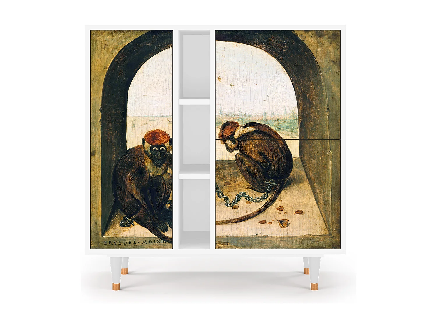 Dressoir - 94х96х41 cm - BS5 - Two Monkeys, Wit