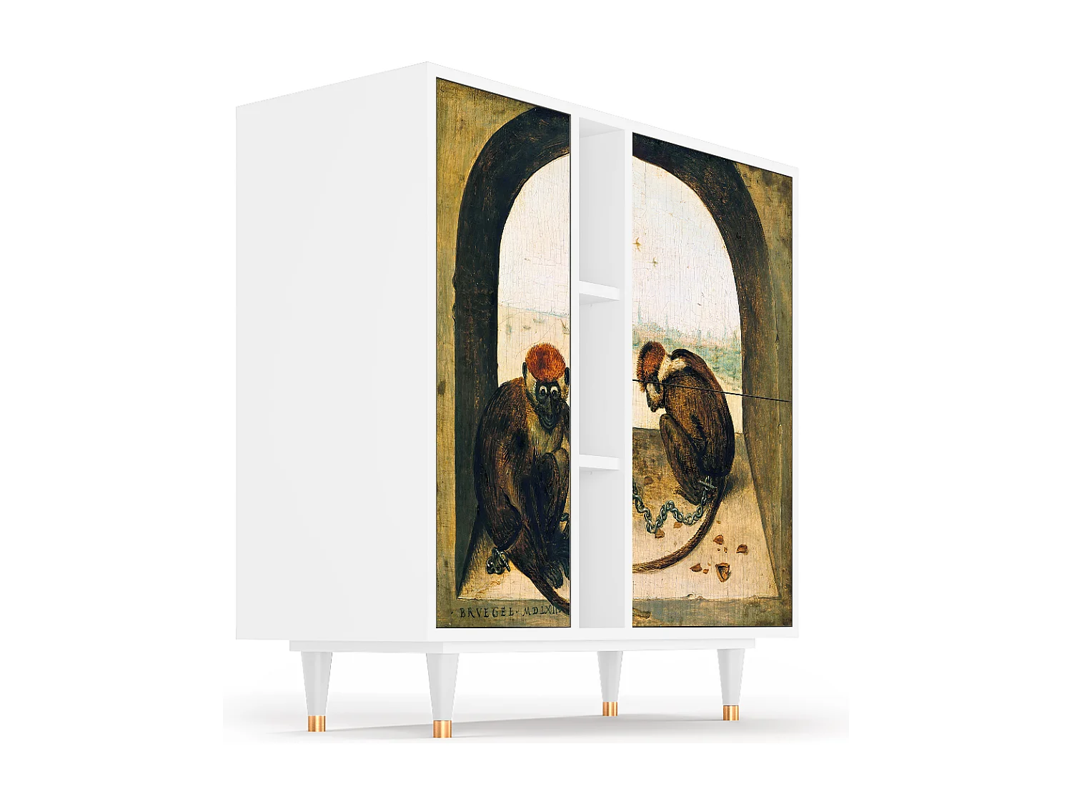 Dressoir - 94х96х41 cm - BS5 - Two Monkeys, Wit