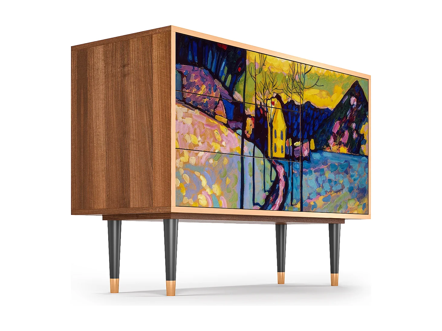 Kredens - 115х84х41 cm - S3 - Winter Landscape, Orzech