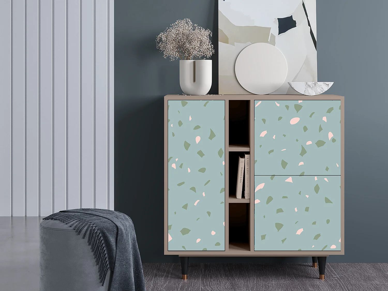 Credenza - 94х96х41 cm - BS5 - Blue Drops, Latte
