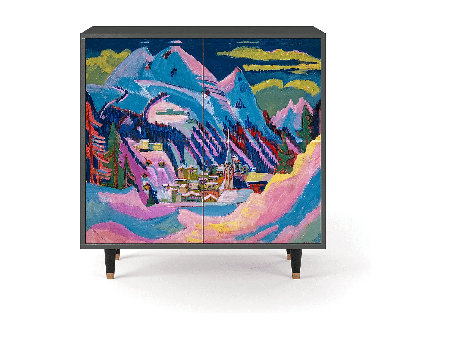 Dressoir - 94x96x48 cm - BS3 - Davos Winter, Antraciet