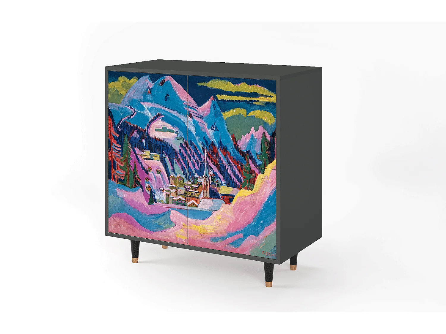 Dressoir - 94x96x48 cm - BS3 - Davos Winter, Antraciet