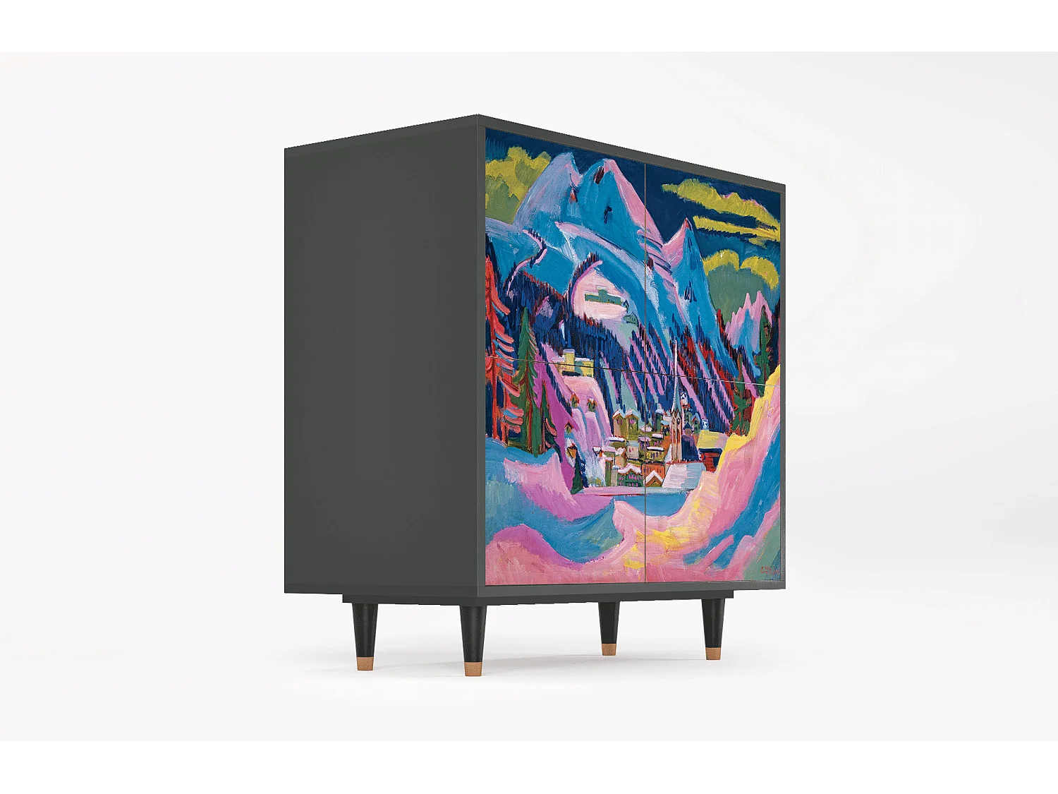 Dressoir - 94x96x48 cm - BS3 - Davos Winter, Antraciet