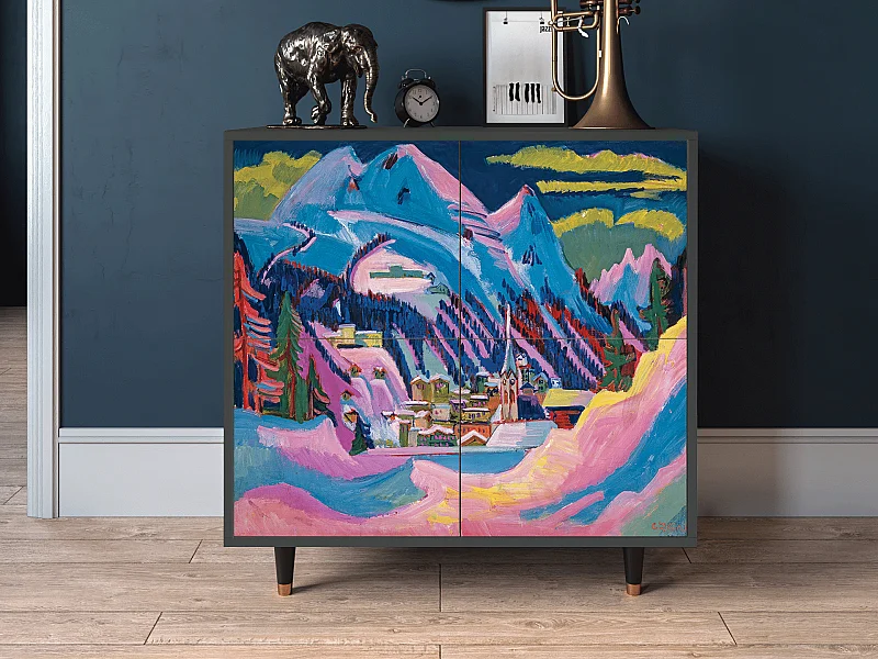 Kredens - 94x96x48 cm - BS3 - Davos Winter, Antracyt