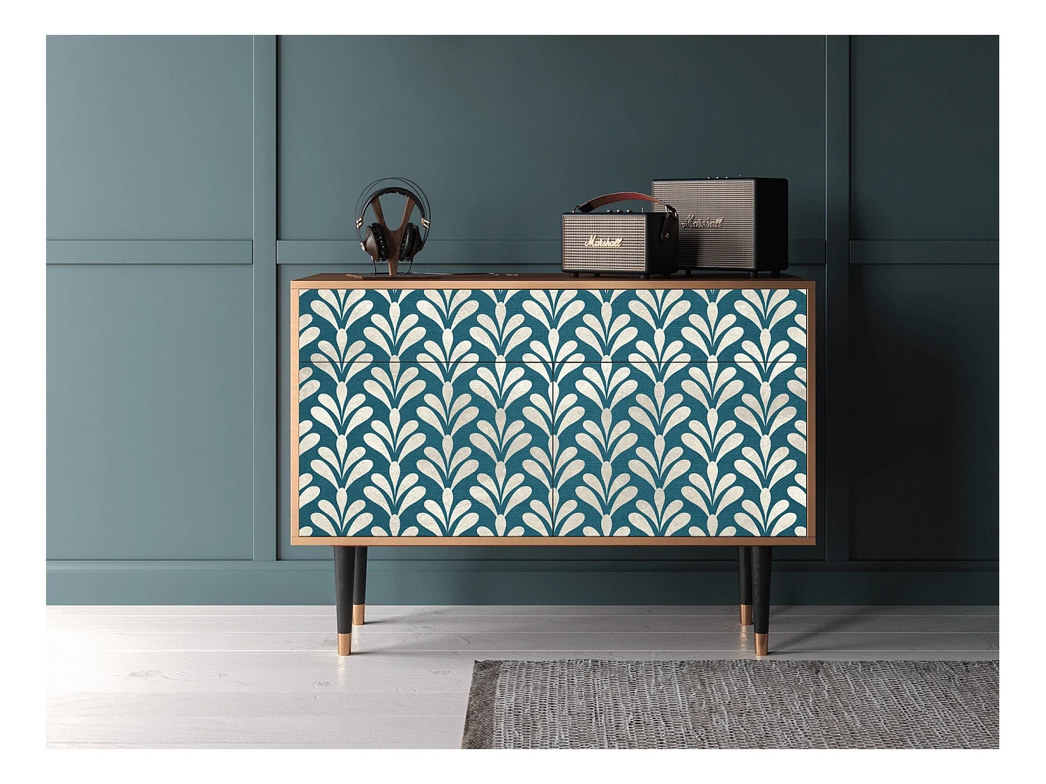Sideboard - 115x85x48 cm - BS4 - Milky Tears, Walnuss