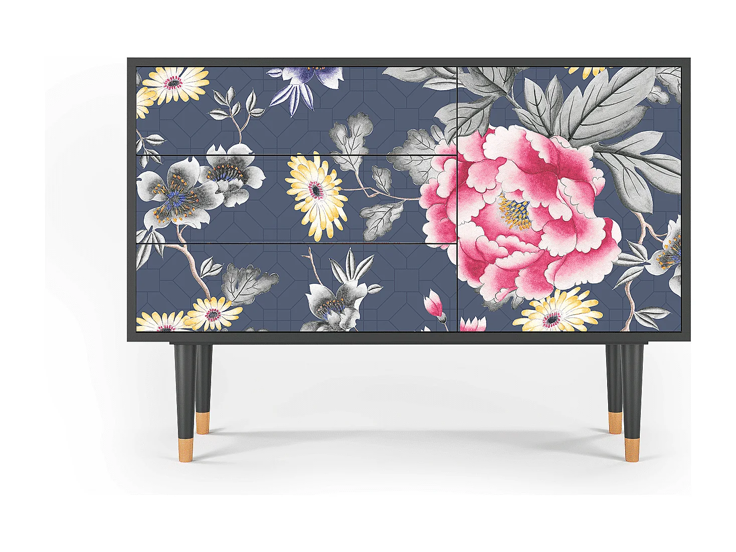 Kredens - 115х84х41 cm - S3 - Dark Flower Bed, Antracyt