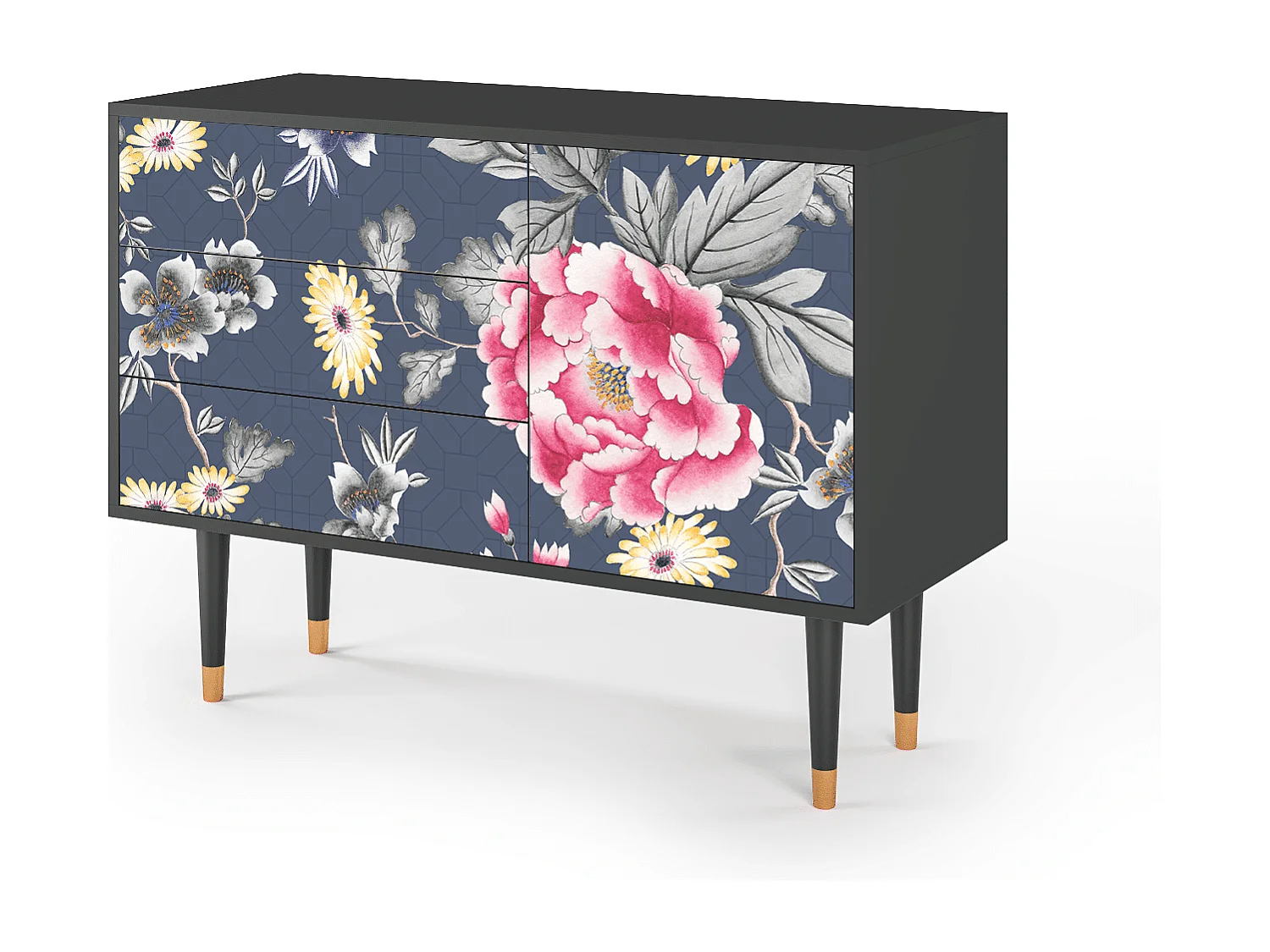 Kredens - 115х84х41 cm - S3 - Dark Flower Bed, Antracyt