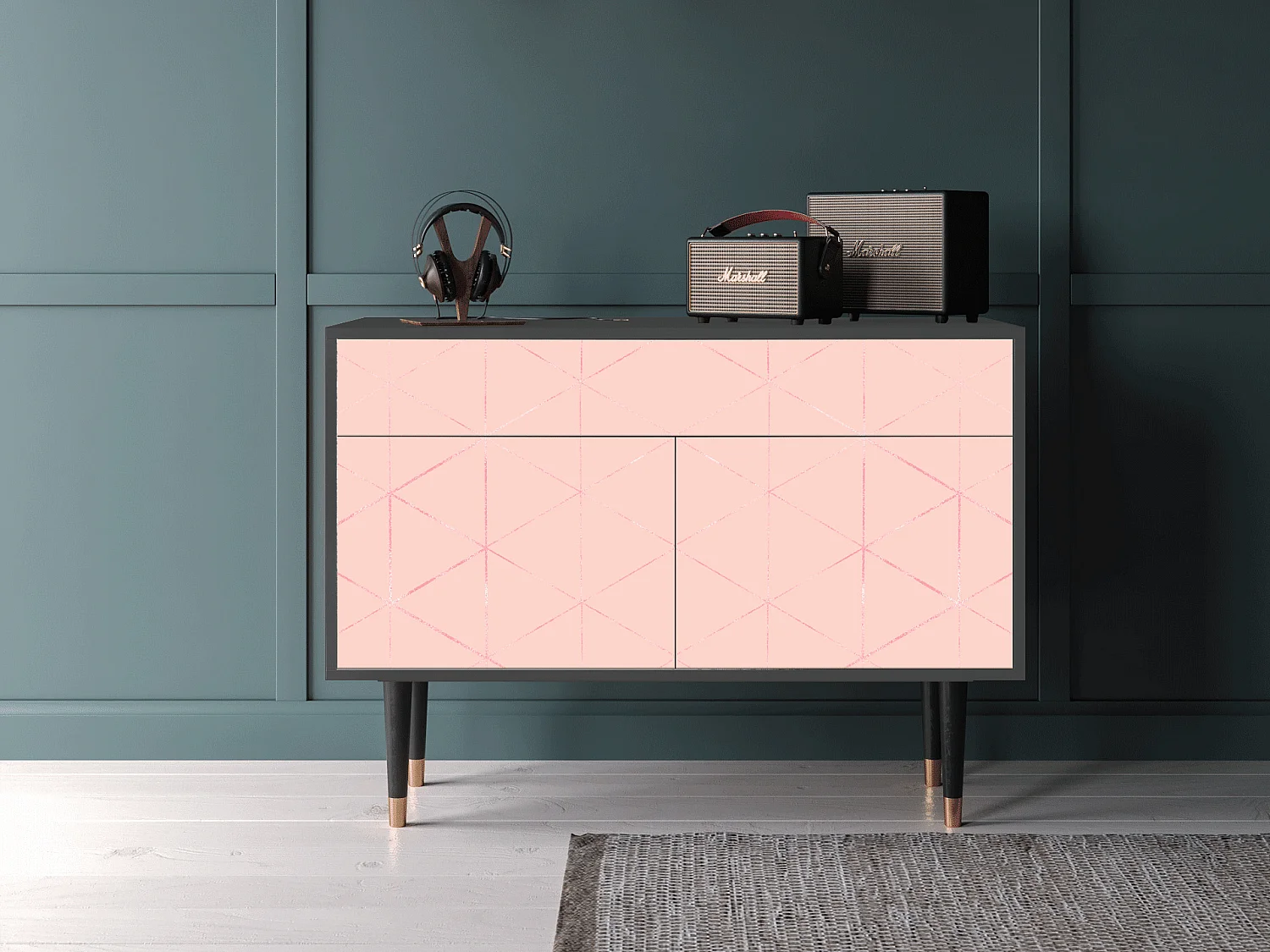 Buffet - 115x85x48 cm - BS4 - Rose Quartz, Anthracite