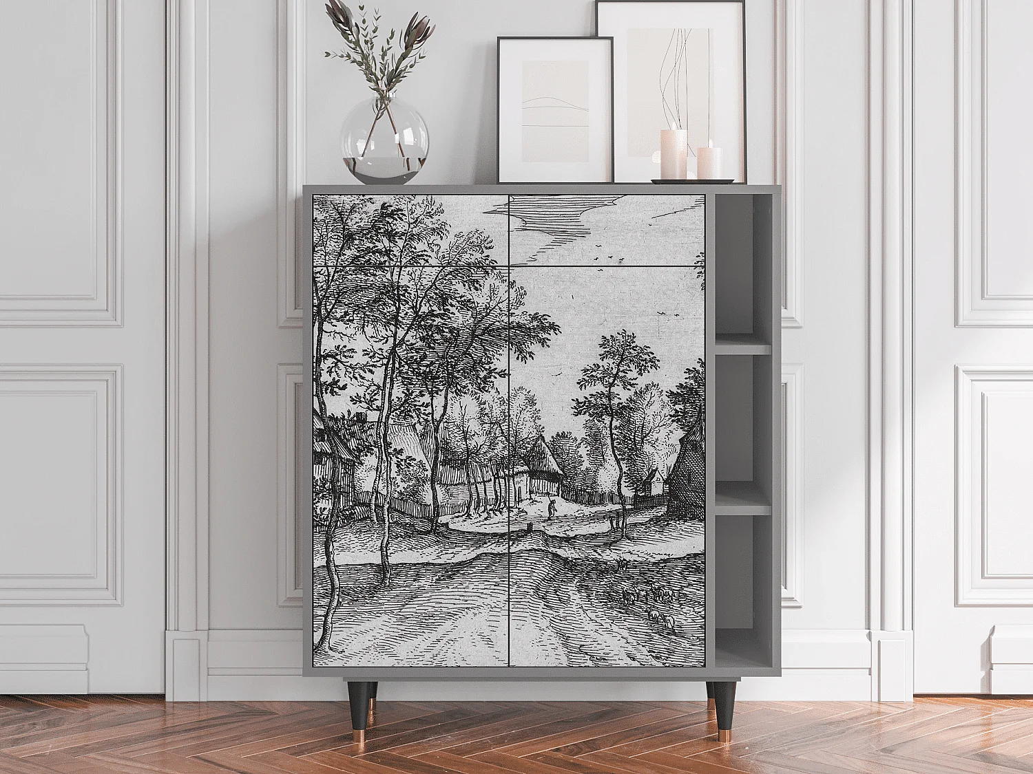 Credenza - 96х110х41 cm - BS6 - Village Road, Grigio