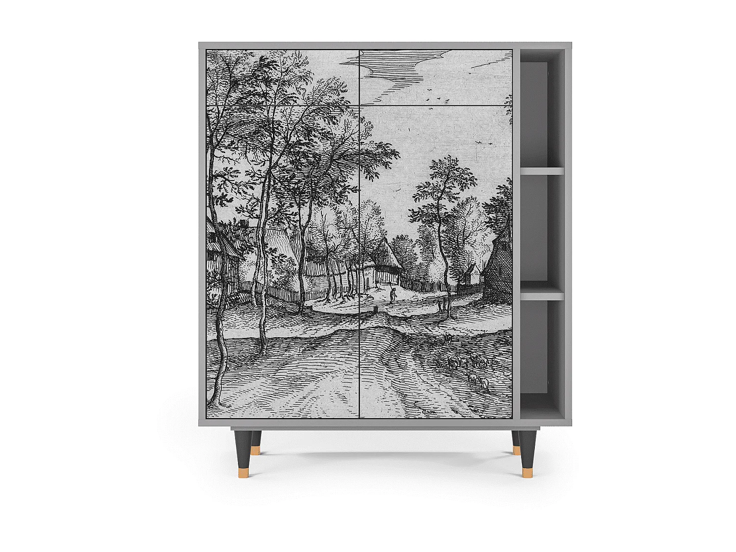 Credenza - 96х110х41 cm - BS6 - Village Road, Grigio
