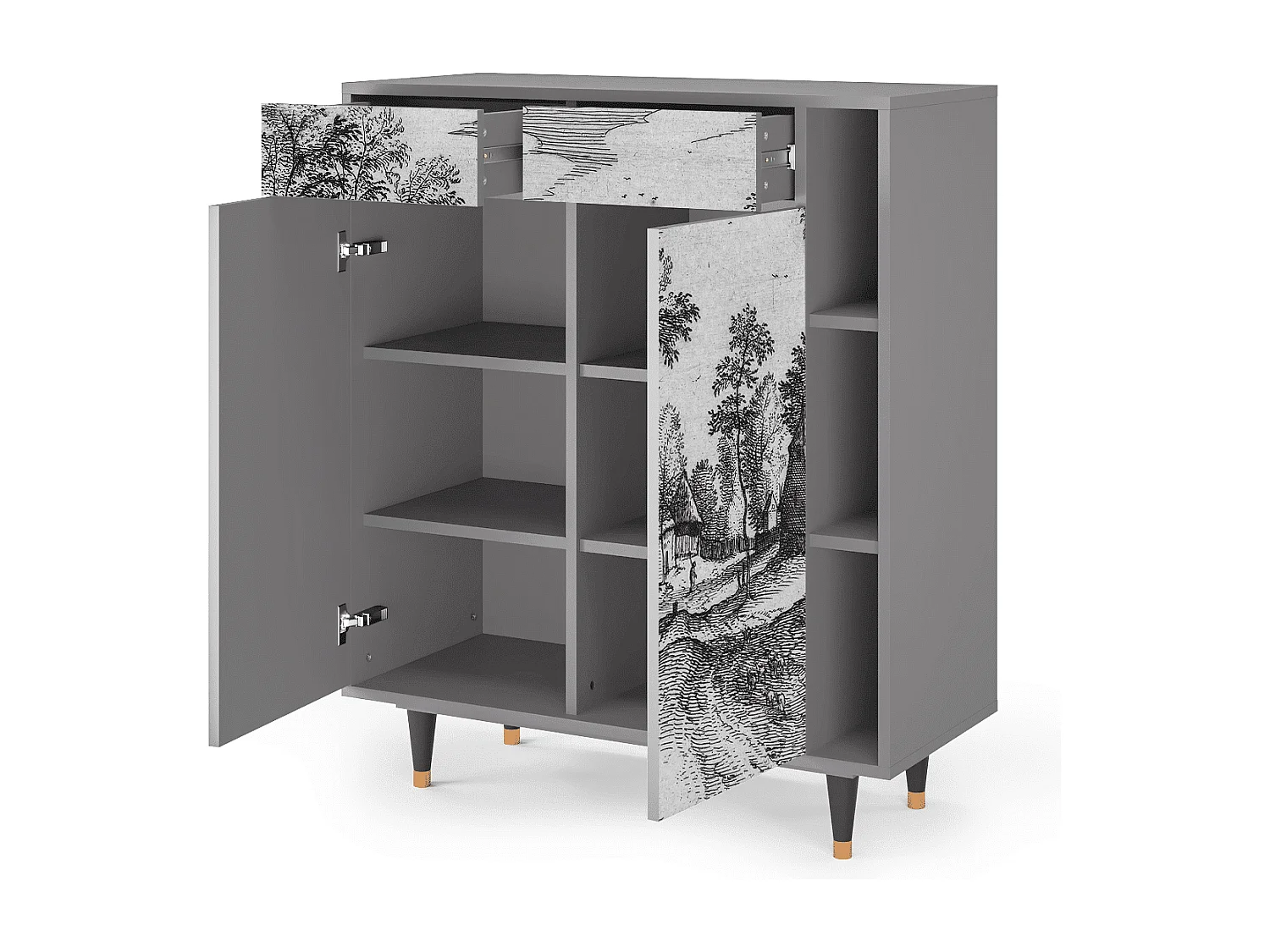 Credenza - 96х110х41 cm - BS6 - Village Road, Grigio