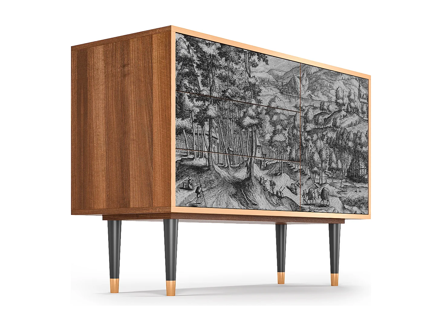 Credenza - 115х84х41 cm - S3 - Rusticorum, Noce