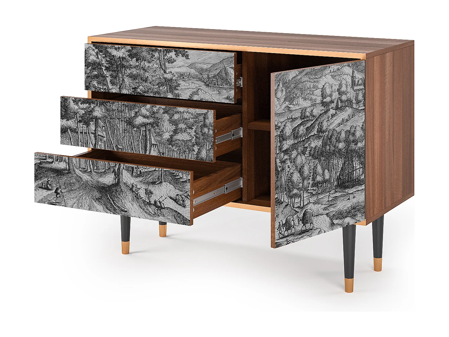 Buffet - 115х84х41 cm - S3 - Rusticorum, Noyer