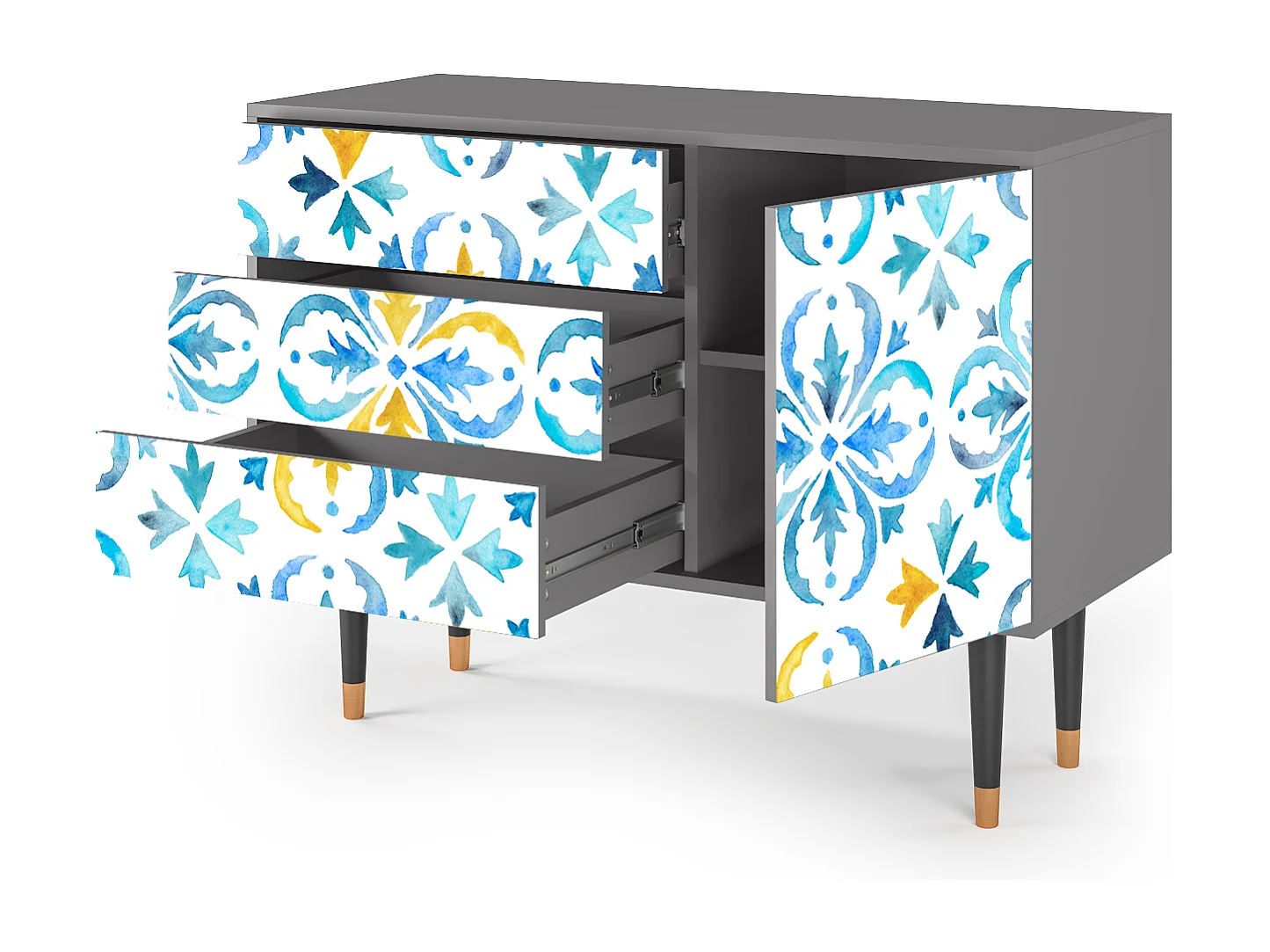 Buffet - 115х84х41 cm - S3 - Lisbon Flover, Gris