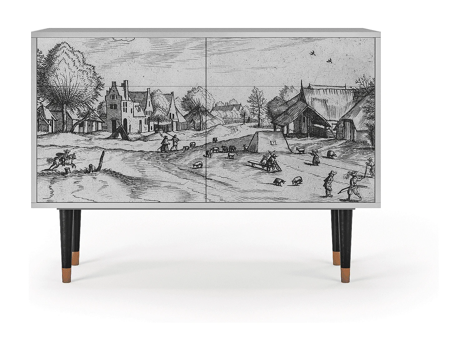 Aparador - 115x85x48 cm - BS4 - Country Village, Gris