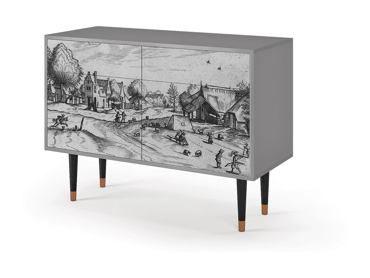 Aparador - 115x85x48 cm - BS4 - Country Village, Gris